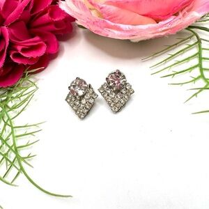 VINTAGE⚜️Art Deco Style Crystal Clip Earrings